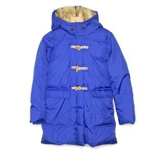 Crewcuts Full Zip Down Toggle Front Parka Hooded Coat Girl Size 14 Blue Gorpcore